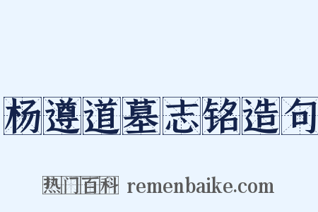 杨遵道墓志铭造句是什么意思的图片